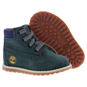 Botas Timberland Pokey Pine Mid Lace de Gamuza para Bebés y Niños Pequeños, Color Verde Oscuro - Product Image 4
