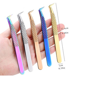Top Selling Lightweight Eyelash Tweezers With Comfortable Grip Custom Made Multi Color <b>Cheap</b> Price Eyelash <b>Extension</b> Tweezers - Product Image 6