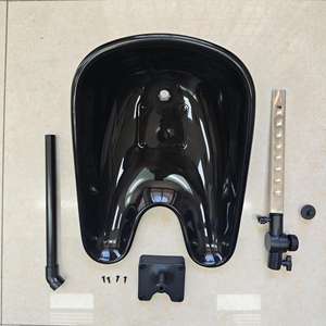 <span class=keywords><strong>Bac</strong></span> à shampoing en plastique noir pour chaise de barbier, plateau de <span class=keywords><strong>lavage</strong></span> de cheveux, équipement de salon, outils de coiffeur - Product Image 4