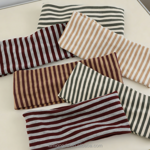 Bandeaux larges rayés pour femmes, antidérapants, élastiques, en coton, bandanas tendance pour l'entraînement et le yoga - Product Image 1