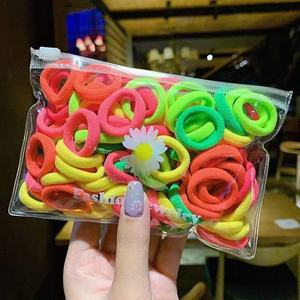 Hair Ties 50 Pcs Mixed Colors High Elasticity Seamless <b>Fabric</b> Daily Use - Product Image 1