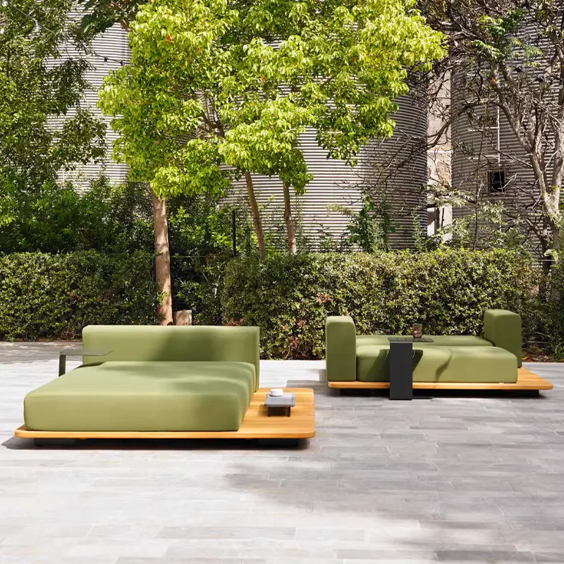 Al Aire Libre de madera sofá mesa de té combinación Hotel Villa jardín ocio muebles diseñador balcón al aire libre mesas y sillas