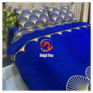 Juego de Ropa de Cama con Estampado Disperso 100% Poliéster, 4 Piezas, Parure de Lit Africaine, Fundas Nórdicas Azul Brillante - Product Image 2