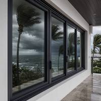 Ventana Corredera Horizontal de Aleación de Aluminio Resistente a Huracanes, Certificada por NFRC, con Doble Acristalamiento Laminado para Residencias y Hoteles