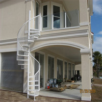 Escalier en spirale extérieur de luxe en acier inoxydable 304 pour l'extérieur