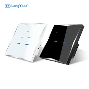 สวิตช์อัจฉริยะ LangYeao EU/UK 1/<span class=keywords><strong>2</strong></span>/3/4 ช่อง แบบสัมผัสหน้าจอกระจก ควบคุมด้วยเสียง Alexa รองรับ WiFi พร้อมสายไฟแบบมีสายนิวทรัล - Product Image 1