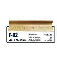 Molduras de Cornisa de Techo Doradas de Lujo |   Diseño de Decoración de Pared y Cornisa de Espuma Ligera