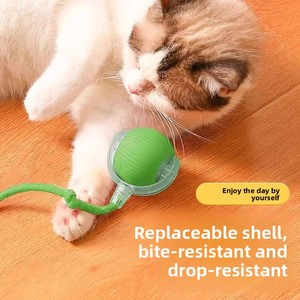 Jouet pour chat classique et moderne à bille roulante, écologique, auto-entretenant, <span class=keywords><strong>anti</strong></span>-ennui, baguette de stimulation intelligente automatique en silicone pour <span class=keywords><strong>la</strong></span> marche - Product Image 2