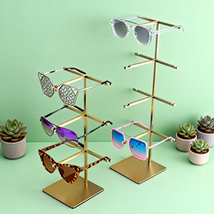 Wholesale AURORA Stainless Steel Customized Design Modern Lightweight Sunglass & <b>Eyeglasses</b> <b>Frames</b> Showcase Display Rack - Product Image 1