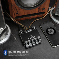 Carte d'amplificateur de puissance Bluetooth 2.1 canaux 50W*2+100W Module audio avec contrôle double des basses et des aigus Hi-Fi Kt ZK-TB21