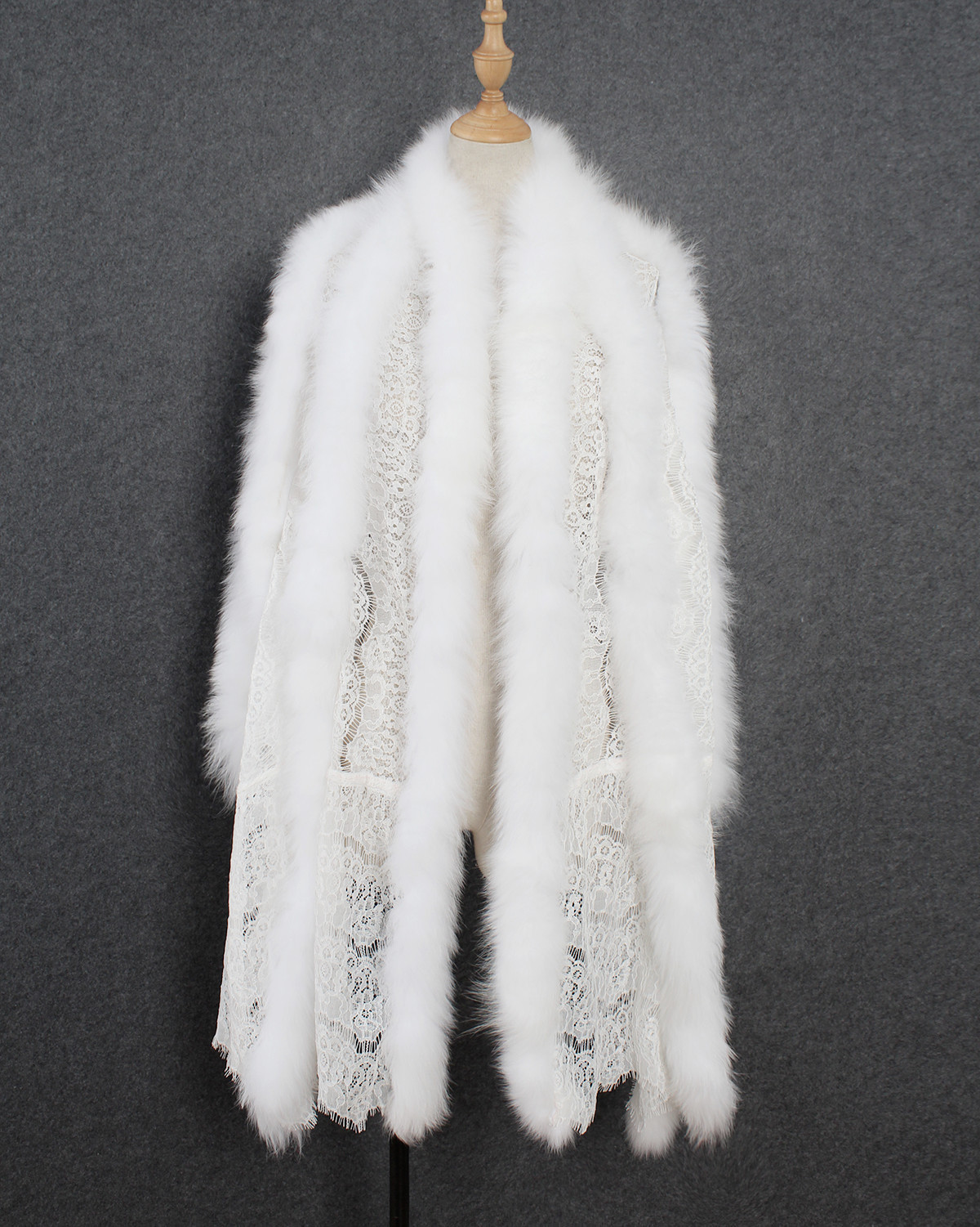 2021 New Faux Fur Lace Stitching Big Shawl White Dress Autumn and Winter Bridal Wedding Shawl