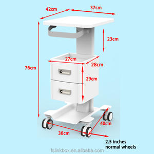 Chariot de rangement mobile compact et robuste pour cliniques dentaires, hôpitaux, salons de beauté, spas et hôtels, avec prise intégrée - Product Image 4