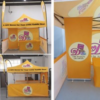 Tenda Promosi Pasokan Lintas Negara, Stan Luar Ruangan, Kanopi Lipat Empat Sudut untuk Pameran 3m X 3m, Aluminium Alloy 300D Oxford