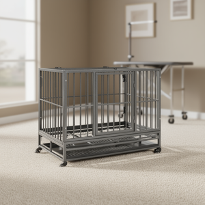 Cage pour chien en acier 36,2x24,4x29,9 avec roulettes, cage d'intérieur pour grands chiens - Product Image 2