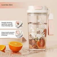 Gobelet d'eau Lily Valley 580 ml, nouveau gobelet portable pour boire en extérieur avec bec verseur, bouteille d'eau résistante aux chocs