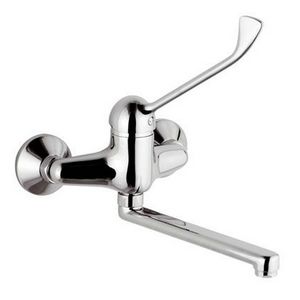 Mitigeur de lavabo mural à levier unique chromé, largeur 17,6 cm, longueur 39,9 cm - Product Image 1