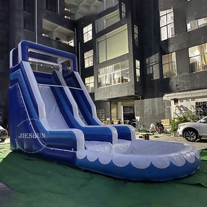 Thương Mại Lớn PVC Màu Xanh Và Trắng Trẻ Em Trượt Và Trượt Trượt Nước Inflatable Với Hồ Bơi Cho Thuê - Product Image 5