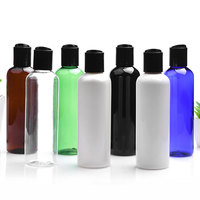 Leere Braune Schwarze Blaue Weiße Bernsteinfarbene Klare Grüne Runde Plastik-PET-Flaschen für Flüssigkeiten 200ml Mit Plastik-Klappverschluss
