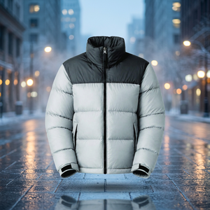 Puffer Jacket for <b>Men</b> Women Lightweight Quilted Warm <b>Hooded</b> Front Logo <b>Coat</b> OEM ODM Wholesale Private Label Fashion Outerwear - Product Image 2