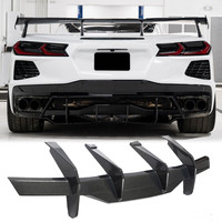 Lame de diffuseur de pare-chocs arrière en FIBER de carbone véritable pour Chevrolet Corvette C8 Stingray 2020 up