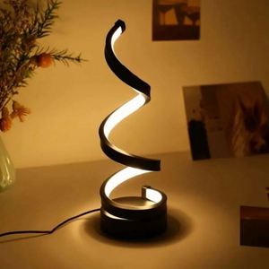 Modern Minimalist Sustainable Spiral Desk Lamp Electric <b>Wire</b> <b>Controlled</b> Three Color LED Ambient Light for Bars Cafes Bedrooms - Product Image 6