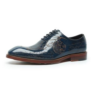 Luxurious Designer's New Square-Toe Men's Business Formal Shoes-Genuine Leather Upper Lace-Up Closure Anti-Slip Autumn Fashion - Product Image 4