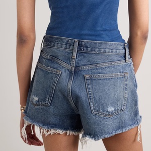 Venta Directa de Fábrica, Ropa de Verano para Mujer, Shorts de Mezclilla a la Moda con Agujeros Decorativos, Shorts de Mezclilla de Cintura Alta - Product Image 4