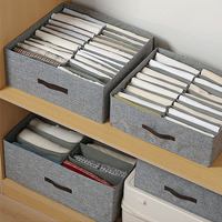 Boîte de rangement pour vêtements pliable en tissu non tissé, grande capacité, organisateur de tiroir de garde-robe pour pantalons, jeans, t-shirts