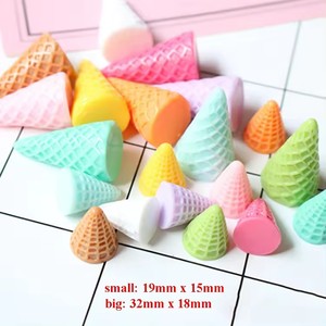 2 Sizes 3D Simulation Miniature Resin Ice Cream <strong>Cone</strong> Bulk Stock for Decorative Purposes Artifical Style - Product Image 2