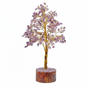 Amatista 300 Chips Alambre dorado Árbol de piedras preciosas Compre árboles de cristal curativos Árboles tallados para decoración a los mejores precios en línea - Product Image 1