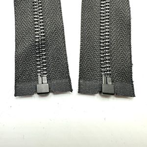 Aujourd'hui # 5 fermetures éclair métalliques noires à extrémité ouverte autobloquantes pour vêtements, sacs et textiles de maison - Product Image 3