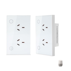 Smart <b>Wall</b> <b>Socket</b> With <b>USB</b> Ports 2 Outlets Tempered Glass Panel Wi-Fi Control Residential Use - Product Image 1