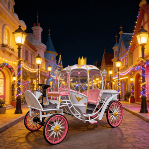 Carrosse de Noël extérieur éclairé par LED, carrosse de cheval lumineux pour Noël, décoration de carrosse de cheval grandeur nature - Product Image 2