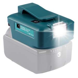 Fuente de Alimentación Cargador con Puertos USB Dobles y Luz LED Adaptador <span class=keywords><strong>ADP05</strong></span> para Baterías Makita de 14.4V y 18V - Product Image 1