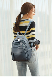 2025 nouvelle mode transfrontalière filles sac à dos Style coréen haute textuel doux en cuir PU Polyester fermeture éclair femmes voyage cartable - Product Image 3