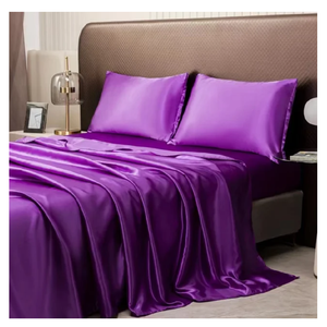 Juego de Sábanas de Satén Suave y Lujoso con Fundas de Almohada, Tela Premium Ecológica, 3 Piezas, Ropa de Cama Cómoda y Suave - Product Image 1