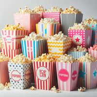 Personal isierte Papier Popcorn Container Kino Wieder verwendbare Popcorn Eimer mit benutzer definierten Logo