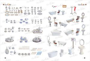 Vintage Toy Miniature Dollhouse Tub <strong>Bathtub</strong> 1 Bath Vanity Sink Lot Mini Bathroom Set for Dollhouse - Product Image 4