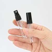 KELE - Botella de Vidrio Transparente de 5 ml y 10 ml con Pulverizador de Perfume, Redonda, Portátil, de Lujo, para Viajes