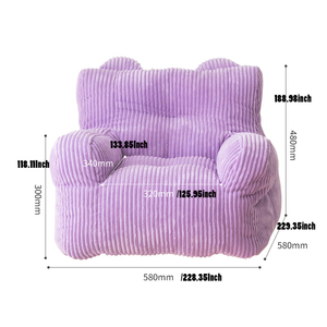 Canapé-lit pouf personnalisé une place en velours côtelé ultra doux avec housse lavable, design moderne, écologique, idéal pour appartement - Product Image 4