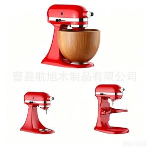 ชามผสมไม้สำหรับเครื่องผสมอาหาร ฐานหนา ชามครัวไม้วอลนัท - Product Image 4