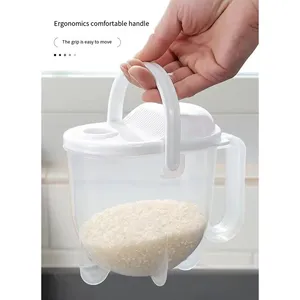 Zenidoo L-501 Washing Rice Machine Handle Foldable Eco-Friendly PP Plastic Strainer <b>Soybean</b> Washer Sieve 17x19cm Convenient - Product Image 2