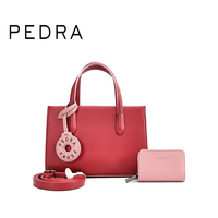PEDRA Mercados Chinos en Línea, Bolso de Mano de Cuero PU de 2 Piezas, Color en Contraste, Bolsos de Mano de Lujo para Mujer