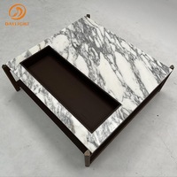 Table basse moderne de luxe en marbre italien et bois de noyer, couleur et taille personnalisables, meubles de salon
