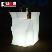 Ensemble de table de bar moderne à LED, grande taille, pour hôtel, ferme, commerce, extérieur, comptoir de bar mobile, mobilier de bar en plastique à LED