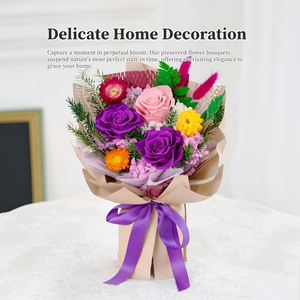 Bouquet Eterno Artigianale All'Ingrosso, Decorazione per la Casa, Mazzo di Fiori Rosa Conservati Misti, Alla Moda per la Festa della Mamma e San Valentino - Product Image 2