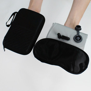 Set da viaggio portatile all'aperto cuscino gonfiabile da viaggio cuscino d'aria per aereo 100% poliestere 40 Kit da viaggio per il sonno floccato - Product Image 6