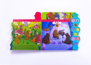 Libro de sonido interactivo bilingüe, 10 botones de elevación de solapas que revelan sonidos de animales, sonido de animales, cartón duradero hecho por <span class=keywords><strong>Peekaboo</strong></span> - Product Image 6
