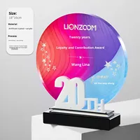 Trophée en acrylique cristal artificiel personnalisé Dazzling Crystal 2026 – Récompense annuelle pour employé, édition 52e anniversaire, étoile de l'année
