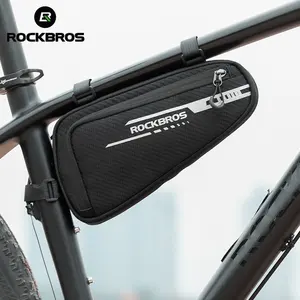 Rockbros bolsa triangular refletiva para bicicletas, sacola de tubos toxturo para ciclismo, acessórios para bicicleta